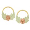 10K Black Hills Gold Round Earrings with Rose