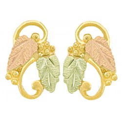 10K Black Hills Gold Earrings with Grape