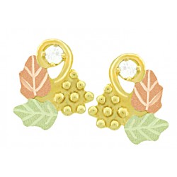 10K Black Hills Gold Lovely Earrings with Diamond