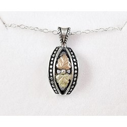 Black Hills Gold Sterling Silver Antiqued Small Pendant