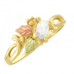 10K Black Hills Gold Ladies Ring with Synthetic Opal