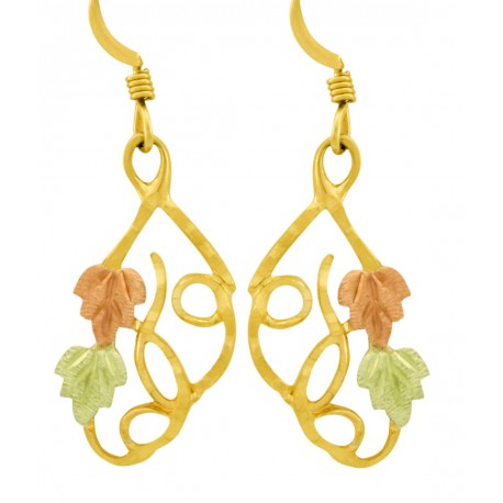 Traditional 10K Black Hills Gold Dangle Earrings