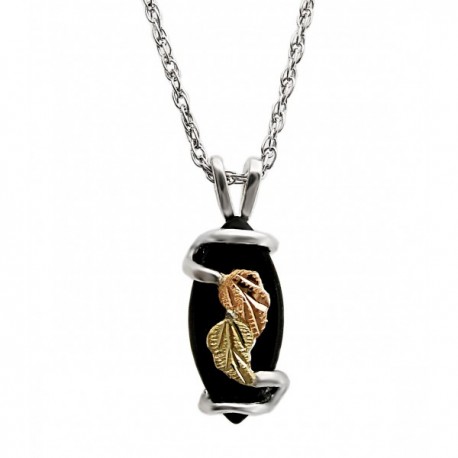 IN STOCK***BLACK HILLS GOLD STERLING SILVER ONYX NECKLACE*** IN STOCK