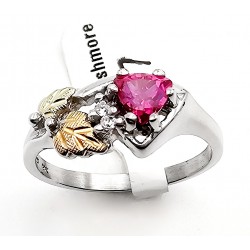 Size 7 Mt Rushmore Sterling Silver Ring w Lab Created Ruby