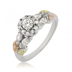Stunning Landstrom's Black Hills Gold and Diamond Wedding Ring