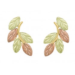 Small 10K Black Hills Gold Leaves Earrings