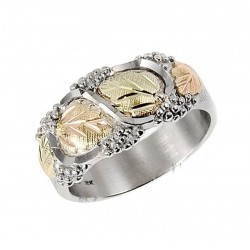 Size 8 Black Hills Gold on Sterling Silver Men's Wedding Ring