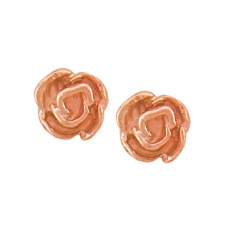 Mini 10K Black Hills Rose Gold Rose Earrings