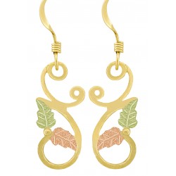 10K Black Hills Gold Dangle Earrings on Shepherd Hooks