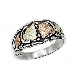 Black Hills Gold Sterling Silver Ladies Ring Antiqued