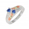 Double Indigo Cubic Zirconia Sterling Silver Ring