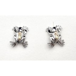 Landstrom's® Black Hills Gold on Sterling Silver Frog Earrings