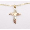 10K Black Hills Gold Small Ladies Cross Pendant