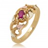 Landstrom’s 10K Black Hills Gold Ladies Ring w Oval Ruby