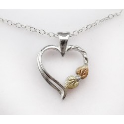 Black Hills Gold Sterling Silver Small Heart Pendant