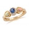 10K Black Hills Gold YOGO Sapphire & Diamond Ladies Ring