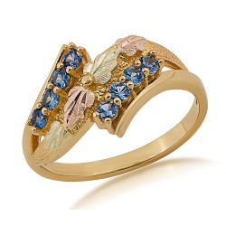 Attractive 10K Black Hills Gold YOGO Sapphire Ladies Ring