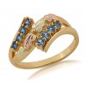 Attractive 10K Black Hills Gold YOGO Sapphire Ladies Ring