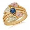 10K Black Hills Gold Ladies Ring w 1/3CT YOGO Sapphire