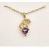 Small 10K Black Hills Gold Pendant w Amethyst