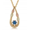 10K Black Hills Gold Tear Drop Pendant w YOGO Sapphire