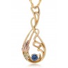 Lovely 10K Black Hills Gold Pendant w YOGO Sapphire