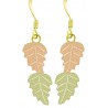 10K Black Hills Gold Leaves Earrings on Shepher Hook