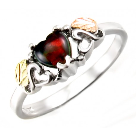 Landstroms Black Hills Gold Sterling Silver Ring with Opal