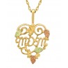 10K Black Hills Gold MOM Heart Pendant