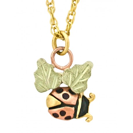 10K Black Hills Gold Small Lady Bug Pendant