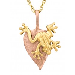 10K Black Hills Gold Rose Gold Leaf with Frog