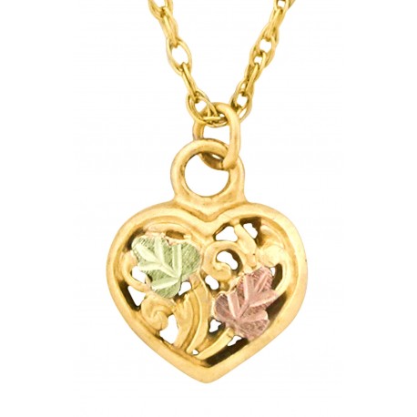 10K Black Hills Gold Openwork Heart Pendant