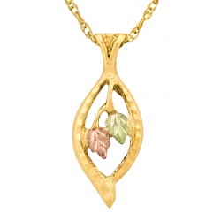 10K Black Hills Gold Leaf Shape Pendant