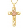 10K Black Hills Gold Openwork Cross Pendant