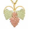 10K Black Hills Gold Heart Shape Pendant with 10K Leaves