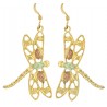 10K Black Hills Gold Dangle Dragonfly Earrings