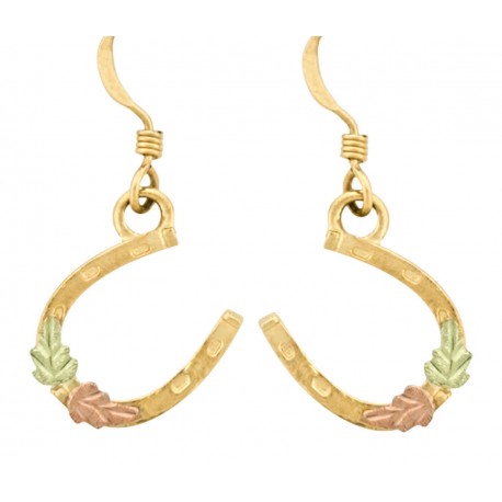 10K Black Hills Gold Horseshoe Earrings