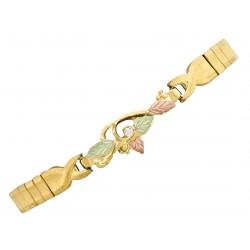 10K Black Hills Gold Stretchable Ladies Bracelet with Diamond