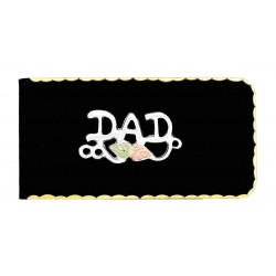 Black Hills Gold on Black Powder Coated Money Clip w Sterling Silver DAD