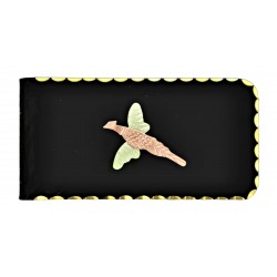 Black Hills Gold on Black Powder Coated Money Clip w Pheasant