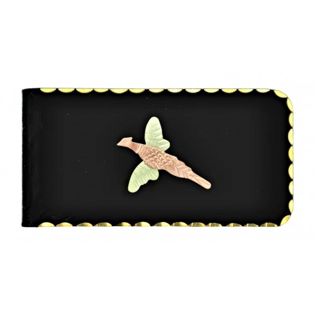 Black Hills Gold on Black Powder Coated Money Clip w Pheasant