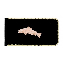 Black Hills Gold on Black Powder Coated Money Clip w Fish