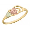 10K Black Hills Gold Ladies Ring w 10K Leaves