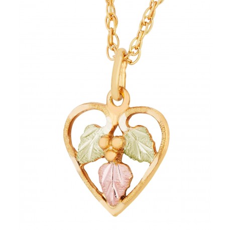 Landstrom's 10K Black Hills Gold Mini Heart Pendant with Chain