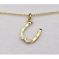 Small 10K Black Hills Gold Horseshoe Pendant