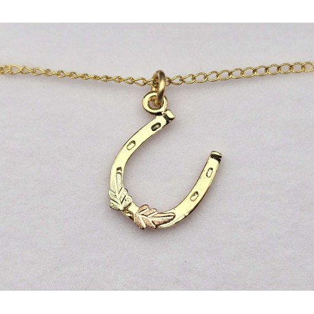 Small 10K Black Hills Gold Horseshoe Pendant