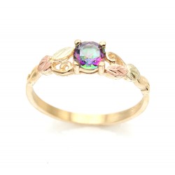 10K Black Hills Gold Ring with Mystic Topaz