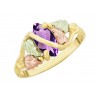 10K Black Hills Gold Ladies Ring with Amethyst Color CZ