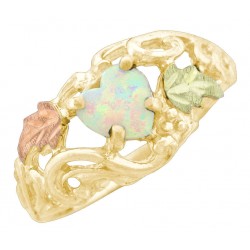 Pretty 10K Black Hills Gold Ladies Ring with Synthetic Opal