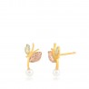 Landstrom’s 10K Yellow Gold Vine Earrings w 3mm Freshwater Pearl